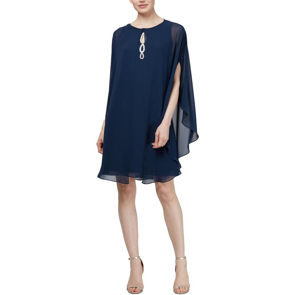 SLNY Womens Navy 2PC Knee-Length Party Cocktail Dress NWT